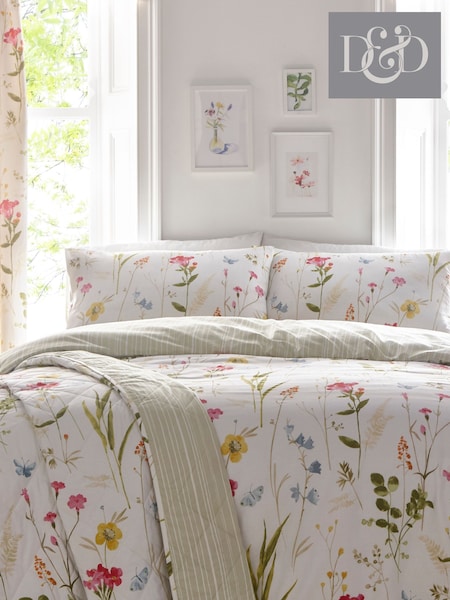 Dreams & Drapes White Spring Glade Floral Duvet Cover And Pillowcase Set (524837) | £18 - £35
