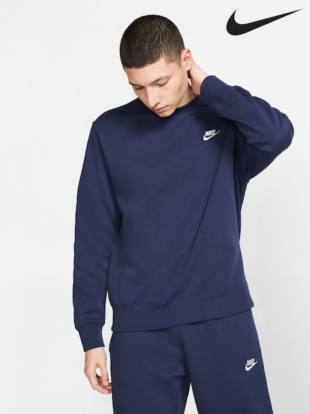 Nike Navy Club Crew Sweatshirt (525495) | £55