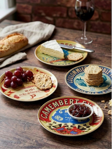 Bia International Set Of 4 Classic Camembert Canapé Plates