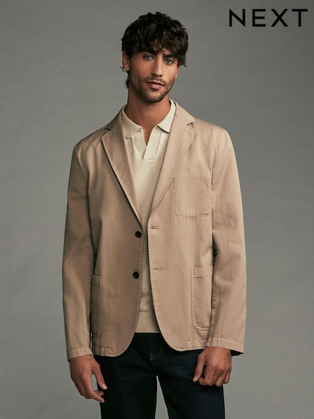 Stone Slim Fit Garment Dye Blazer (526417) | £79