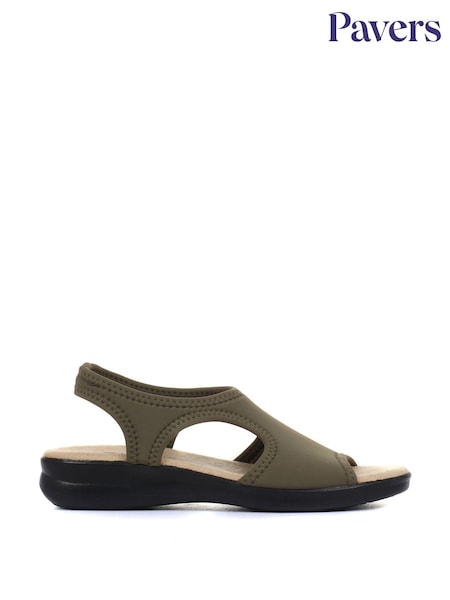 Pavers Green Ladies Stretch Sandals (526510) | £33
