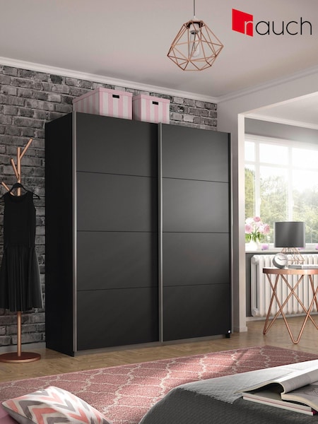 Rauch Dark Grey Cameron 1.3m Sliding Wood Semi Fitted Wardrobe (526789) | £540