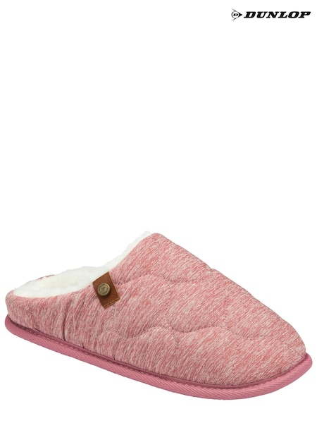 Dunlop Pink Ladies Closed Toe Quilted Mule Slippers (526893) | £18