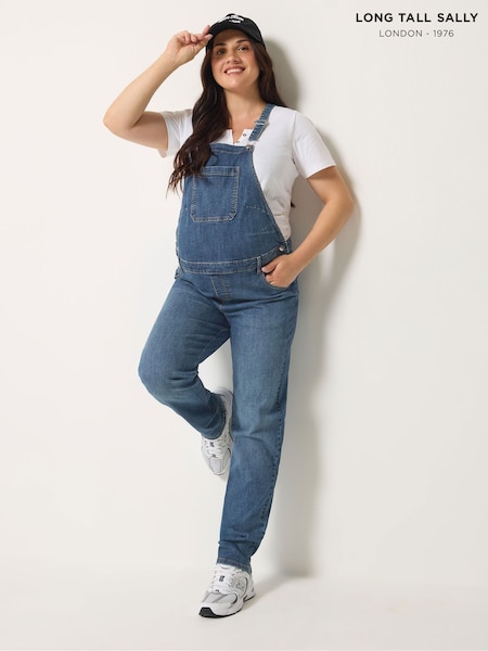 Blue - Long Tall Sally Maternity Skinny Fit Dungarees