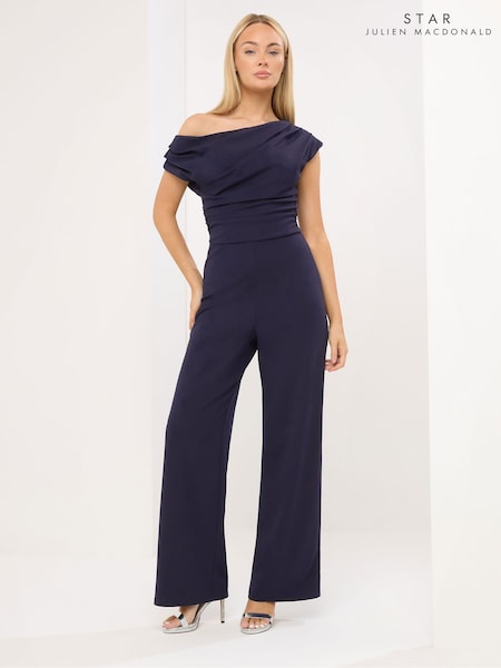 Blue - Star By Julien Macdonald Draped Jumpsuit
