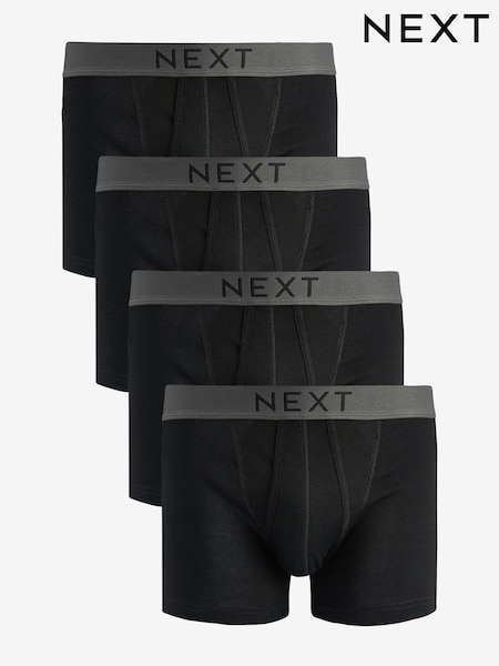 Black 4 pack A-Front Pure 100% Cotton Boxers (527425) | £20