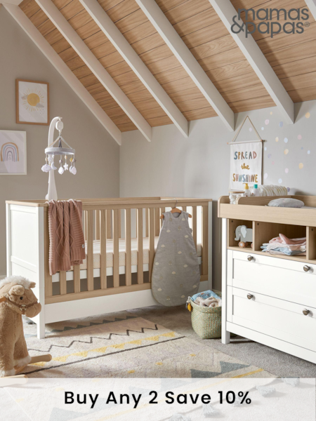 Mamas & Papas White Harwell 2 Piece Nursery Furniture Set (527714) | £900