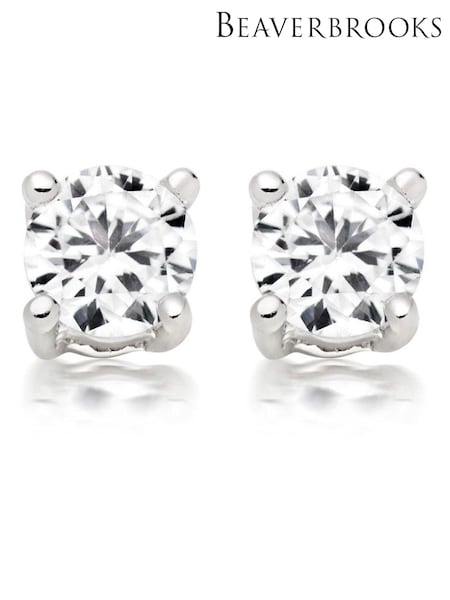 Beaverbrooks Sterling Silver Cubic Zirconia Stud Earrings (529249) | £25