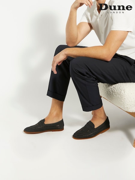 Dune London Blue Brickles Woven Loafers (531139) | £89