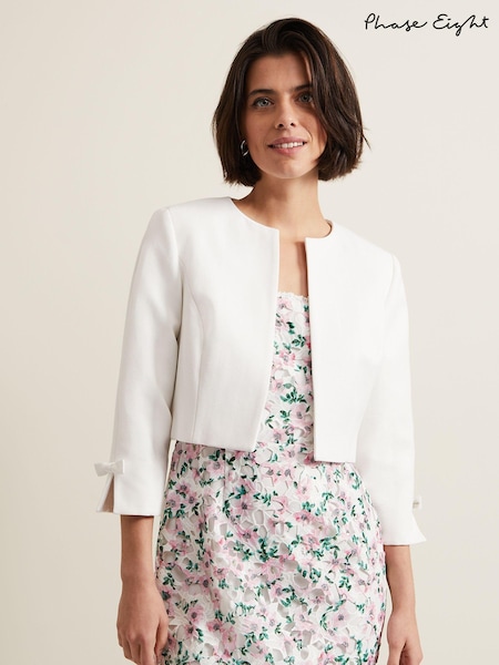 Phase Eight Cream Zoelle Bow Jacket (531306) | £110