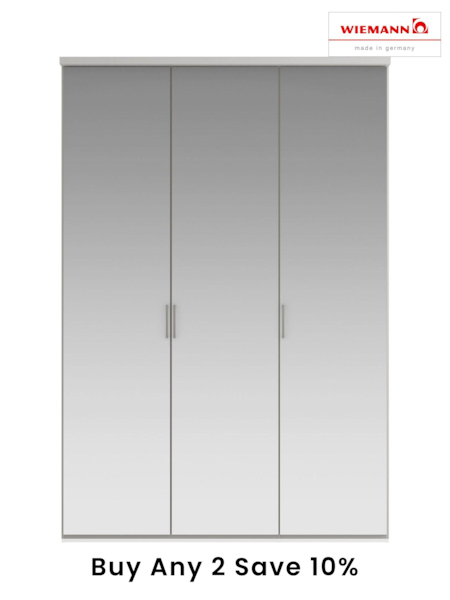 Wiemann Peyton Grey Mirror Semi Fitted Triple Wardrobe (531628) | £740