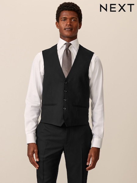 Black Textured Suit Waistcoat (531849) | £40