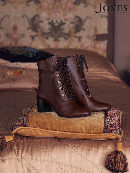 Jones Bootmaker Liana Lace-Up Heeled Ladies Ankle Boots (533362) | £135