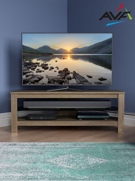 Avf Calibre Oak Effect Plus Corner Tv Stand With Glass Shelf