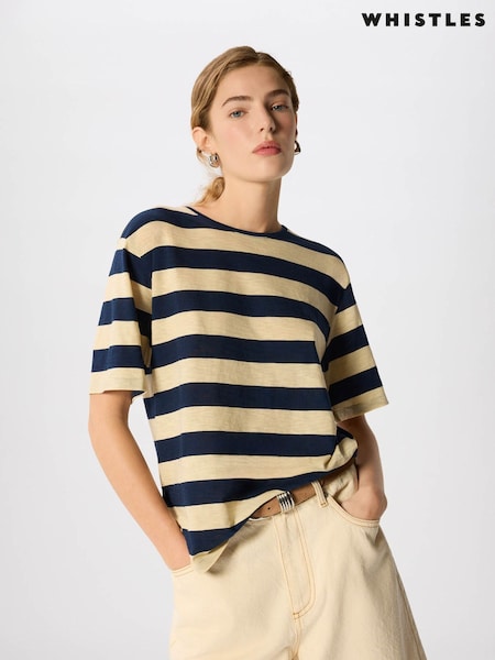 Blue - Whistles Wide Stripe T-shirt
