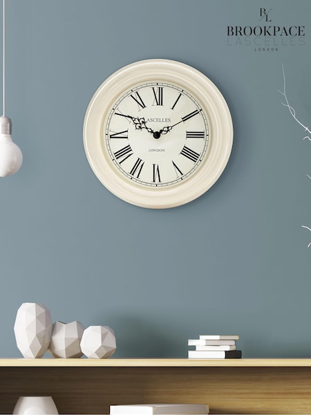 Brookpace Lascelles Cream Classic Wall Clock With Roman Numerals i 32cm (535405) | £50