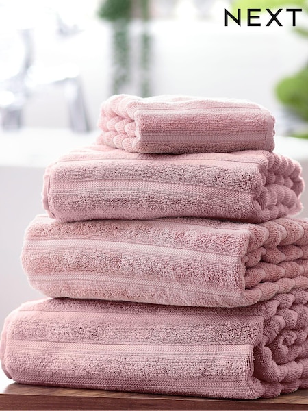Pink Ribbed Towel (536271) | £10 - £32