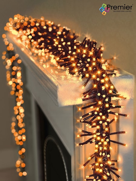 Premier Decorations Ltd Warm White 480 LED Clusters With Timer Christmas Lights (536654) | £20