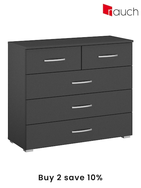 Rauch Dark Grey Cameron 5 Drawer Multi Chest (537712) | £344