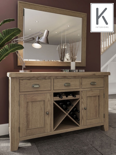 K Interiors Brown Embleton Solid Wood 3 Drawer 2 Door Sideboard (537915) | £845
