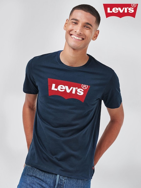 Levi's® Navy Blue Standard Housemark 100% Cotton T-Shirt (539367) | £27