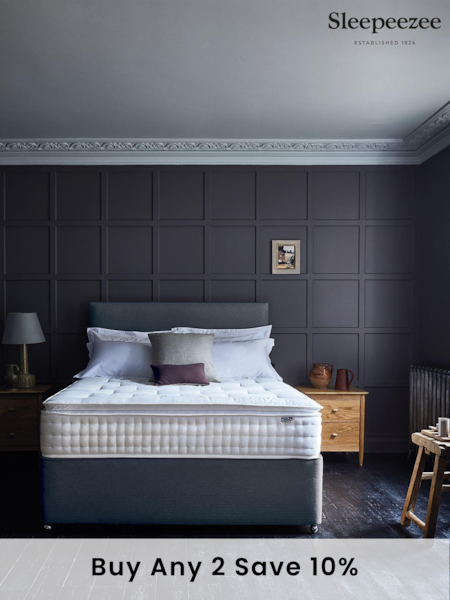 Sleepeezee Charcoal Ashdown 2400 Mattress and 2 Drawer Divan Base Bed Set (539459) | £805 - £1,145