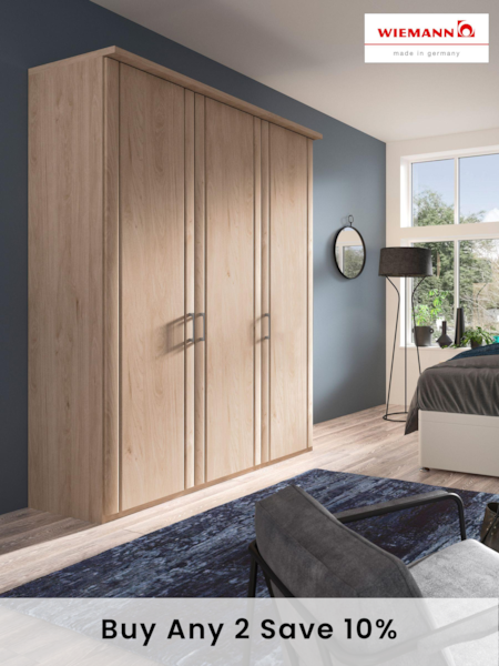 Wiemann Holm Oak Torquay Wood Semi Fitted Triple Wardrobe (539698) | £1,040