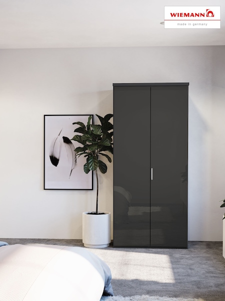 Wiemann Peyton Graphite Glass Semi Fitted Double Wardrobe (539930) | £675