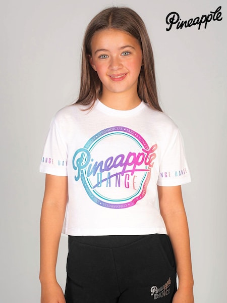 Pineapple White Logo Girls Crop T-Shirt (540621) | £20