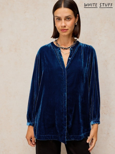 Blue - White Stuff Lana Velvet Tunic