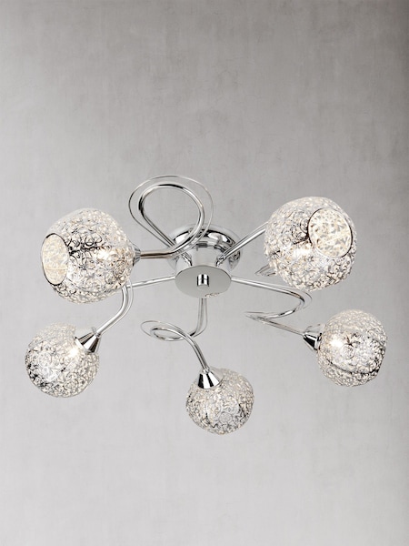 Searchlight Chrome Regal 5 Light Flush Ceiling Light (541163) | £120
