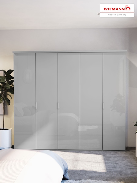 Wiemann Peyton Grey Glass Semi Fitted 5 Door Wardrobe (542709) | £1,155