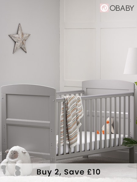Obaby Grace Warm Grey Cot Bed (543399) | £180