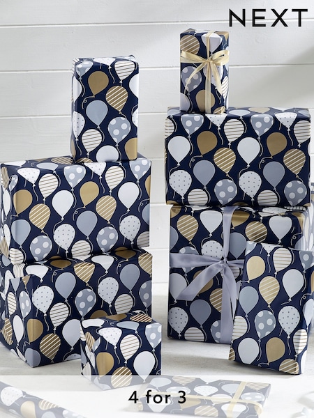 Navy Balloons 10 Metre Wrapping Paper (544793) | £5.50