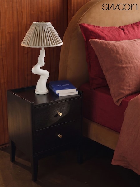 Swoon Newham Mango Wood 2 Drawer Bedside Table