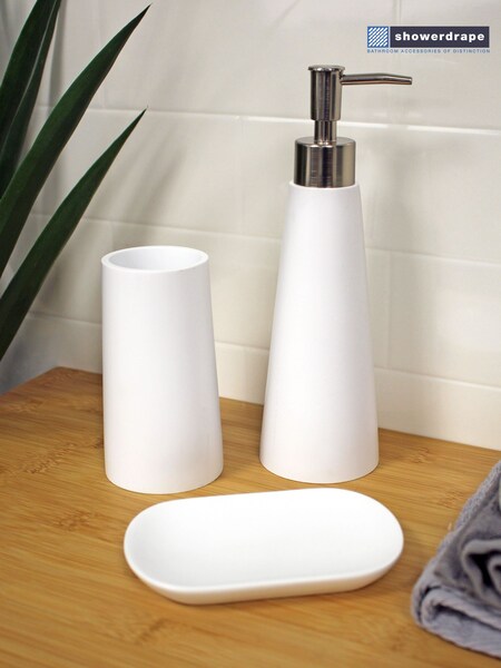 Showerdrape White Set Of 3 Bathroom Accessories Alto (545301) | £30