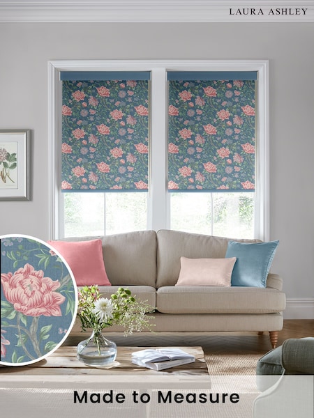 Laura Ashley Blue Tapestry Floral Made to Measure Roller Blind (546545) | £58