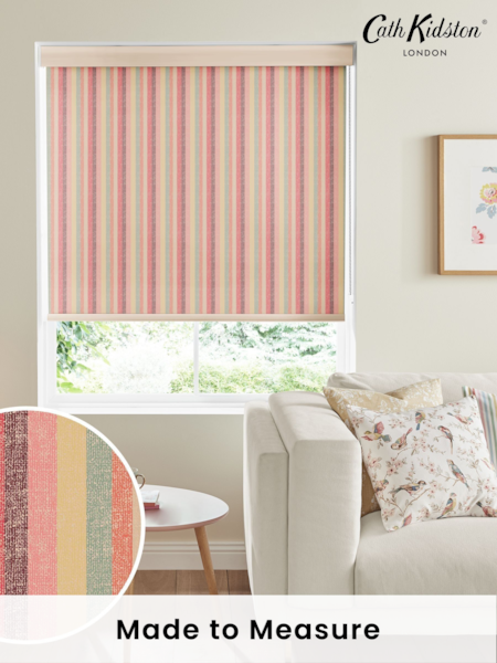 Cath Kidston Pink Textured Stripe Multi Made to Measure Roller Blind (547451) | £58