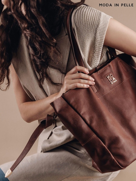 Moda in Pelle Natural Large Leather Tote (547806) | £139