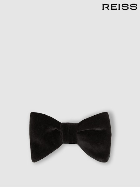 Reiss Black Hike Velvet Bow Tie (548350) | £68