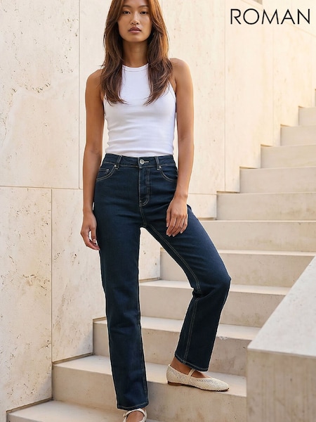 Indigo Blue - Roman Straight Leg Stretch Jeans