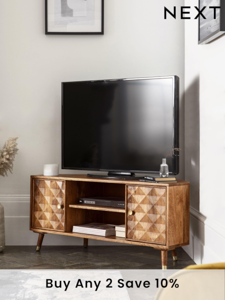 Dark Lloyd Mango Wood Up to 46 inch Corner TV Unit (548508) | £450