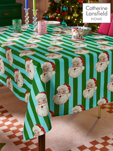 Catherine Lansfield Christmas Santa Cotton Table Cloth