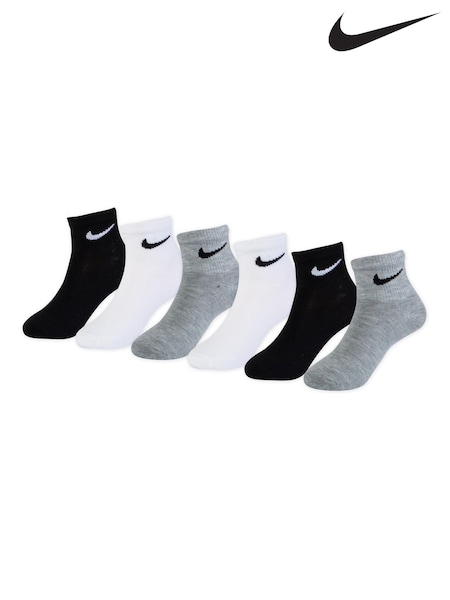 Nike Black Mid Socks 6 Pack Little Kids (550188) | £14