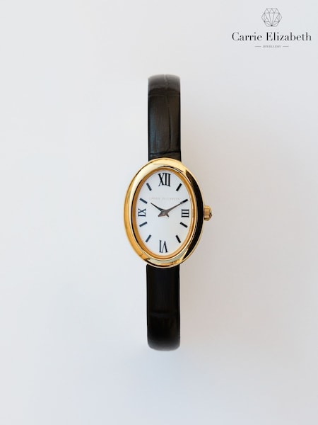 Gold Tone - Carrie Elizabeth Elodie Dainty Vintage Leather Watch