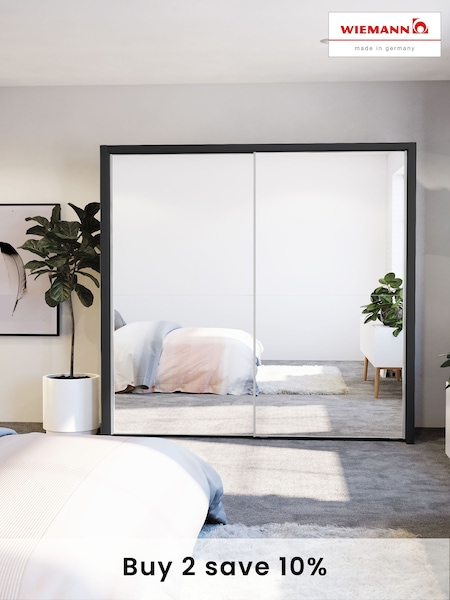 Wiemann Graphite Peyton Mirror Sliding 2.1m Sliding Semi Fitted Wardrobe (553916) | £1,135