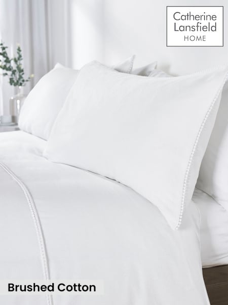 Catherine Lansfield Pom Pom Brushed Cotton Bed Set