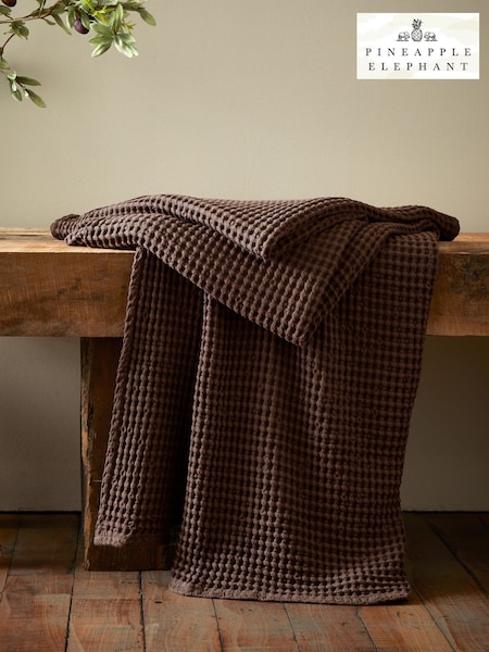Pineapple Elephant Jaipur Chunky Waffle Cotton Large Blanket Throw