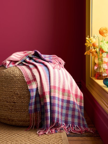 Sophie Robinson Darling Waffle Check Large Blanket Throw