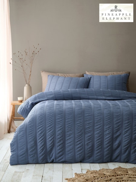 Pineapple Elephant Waffle Seersucker Duvet Cover And Pillowcase Set